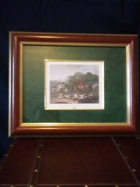 English Huntsman Professional Print Hardwood  Frame Large 20" Belvedere Hounds